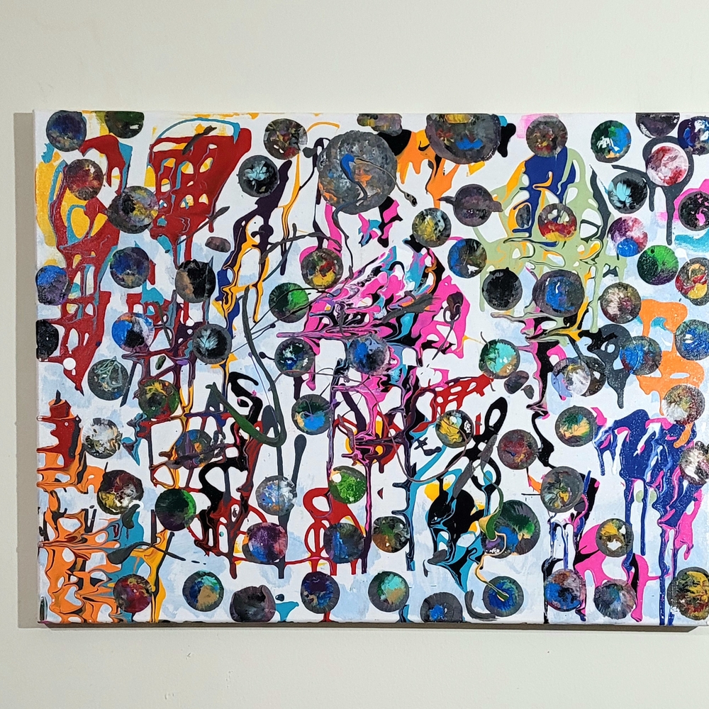 Abstract Multicolor Canvas Art "FICKLE"